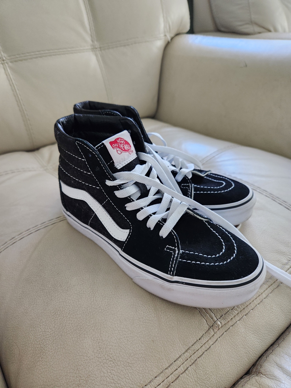 Vans Women's Sk8-Hi Black/White High-Top Skate Shoes